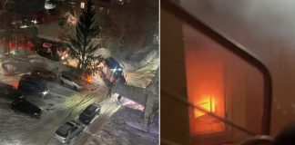 Отец с маленькой дочкой застряли на балконе горящей квартиры в Новосибирске